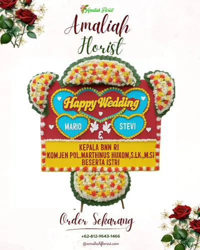 Karangan Papan Bunga Pernikahan di Wiladeg